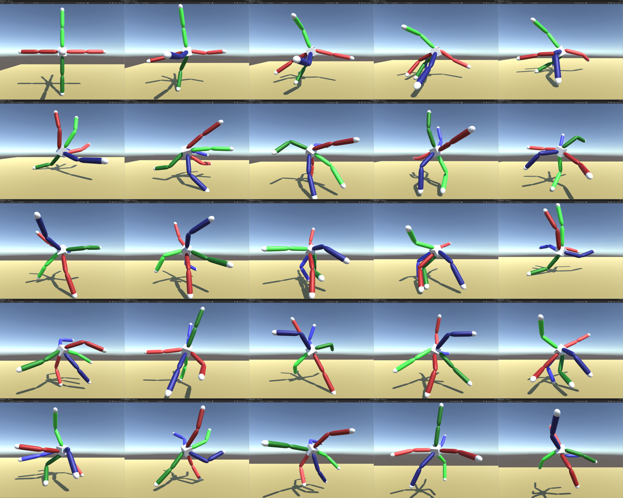 6脚歩行シミュレーション